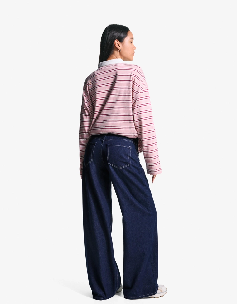 Джинсы с широкими штанинами