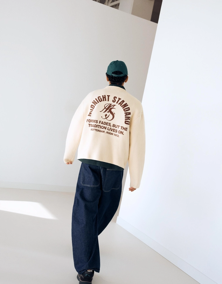 Жаккардовый свитер с принтом