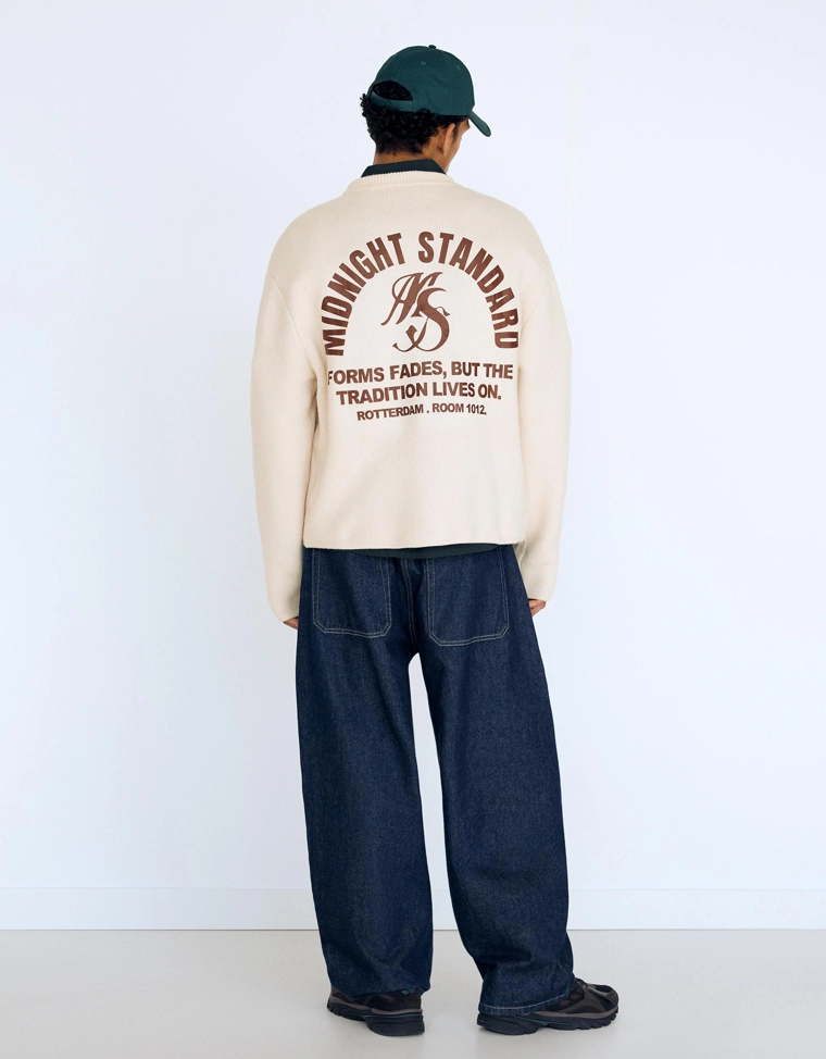 Жаккардовый свитер с принтом