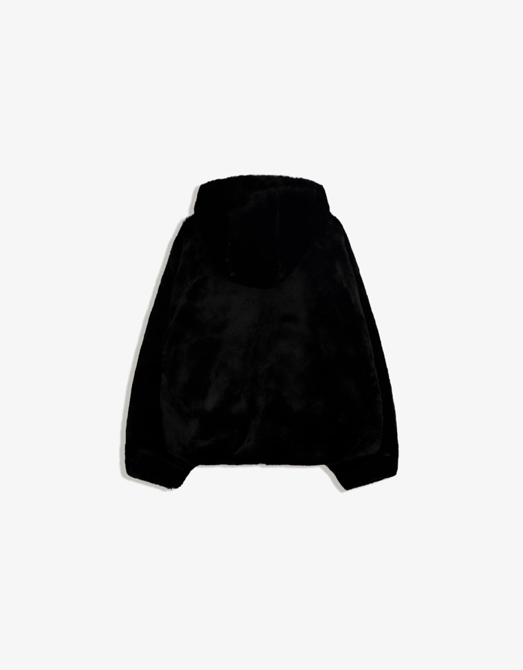 Куртка из искусственного меха с капюшоном