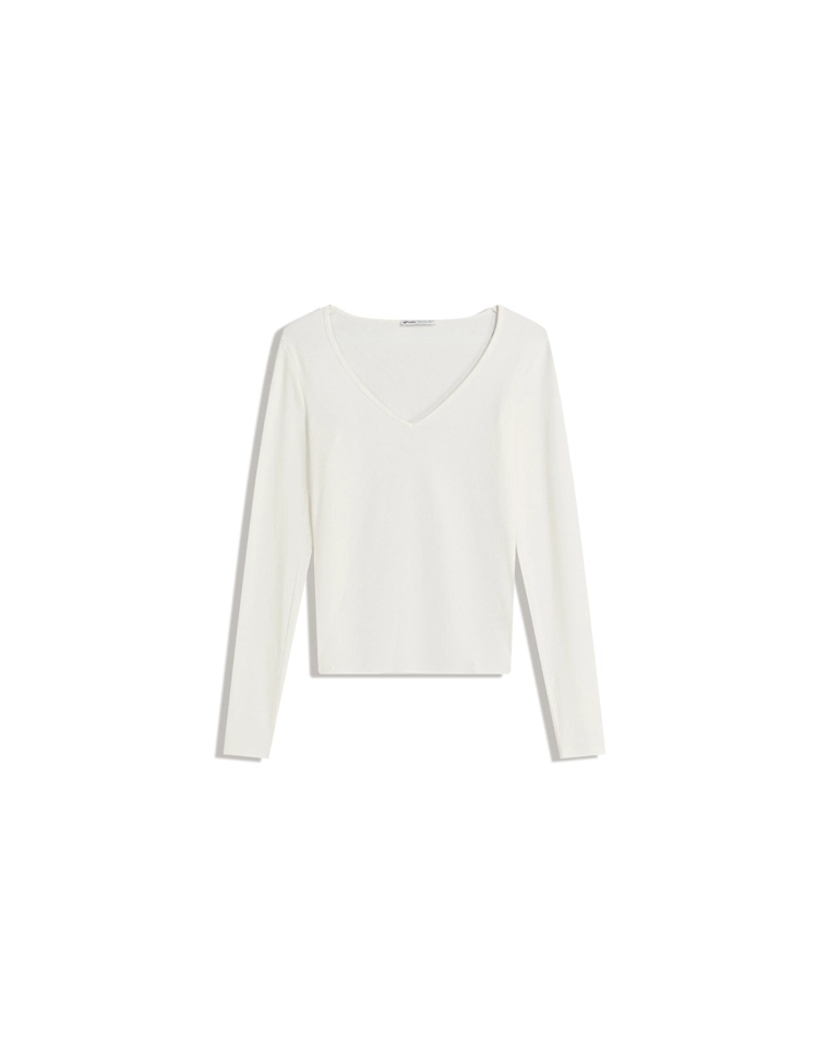 Футболка с длинными рукавами и V-образным вырезом