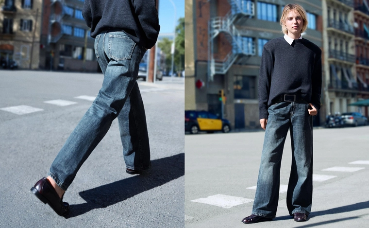 Широкие джинсы