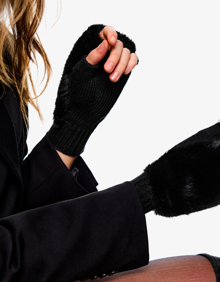 Митенки из искусственного меха