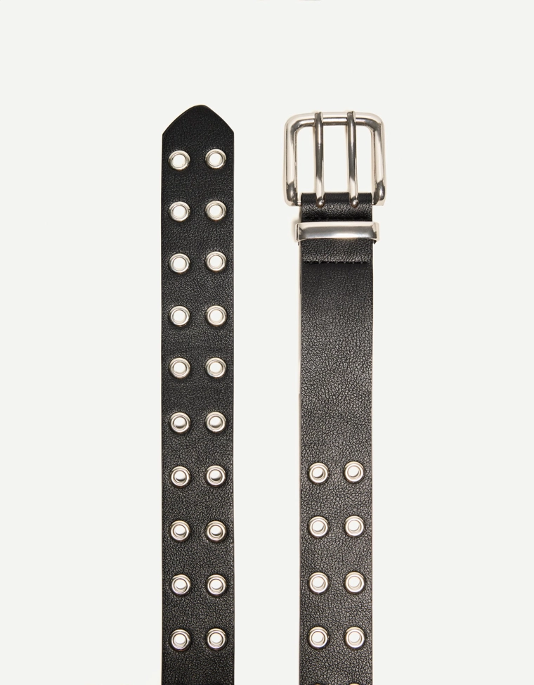 Ремень из искусственной кожи с заклепками