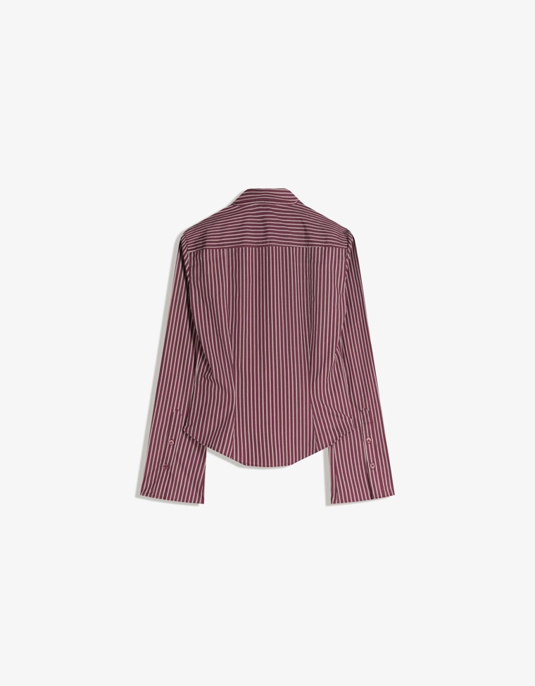 Рубашка облегающего кроя с расклешенными рукавами