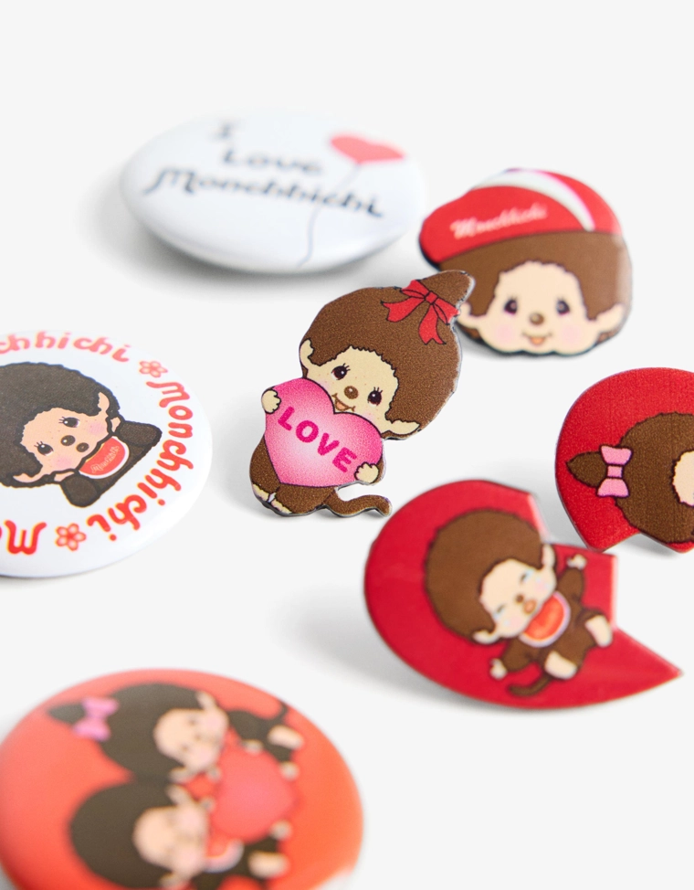 Набор из 7 значков Monchhichi