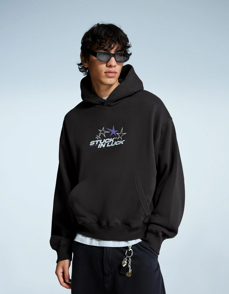 Худи с капюшоном и принтом