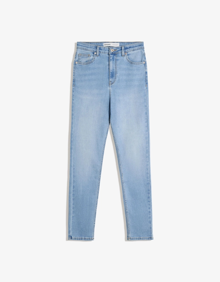 Джинсы скинни из мягкой ткани с высокой посадкой