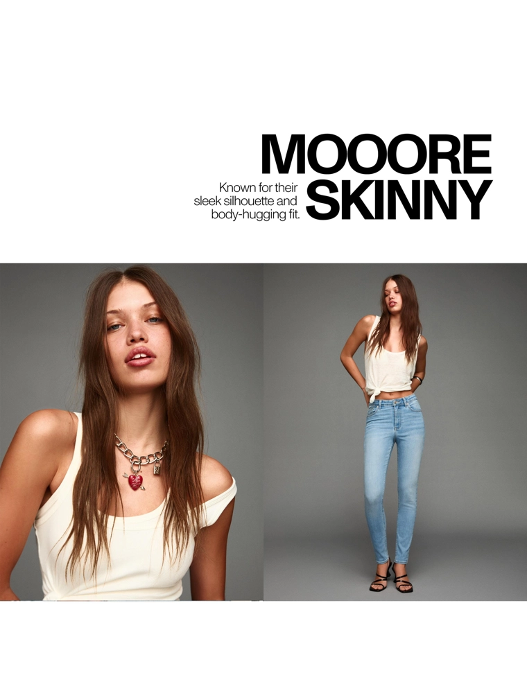 Джинсы скинни из мягкой ткани с высокой посадкой