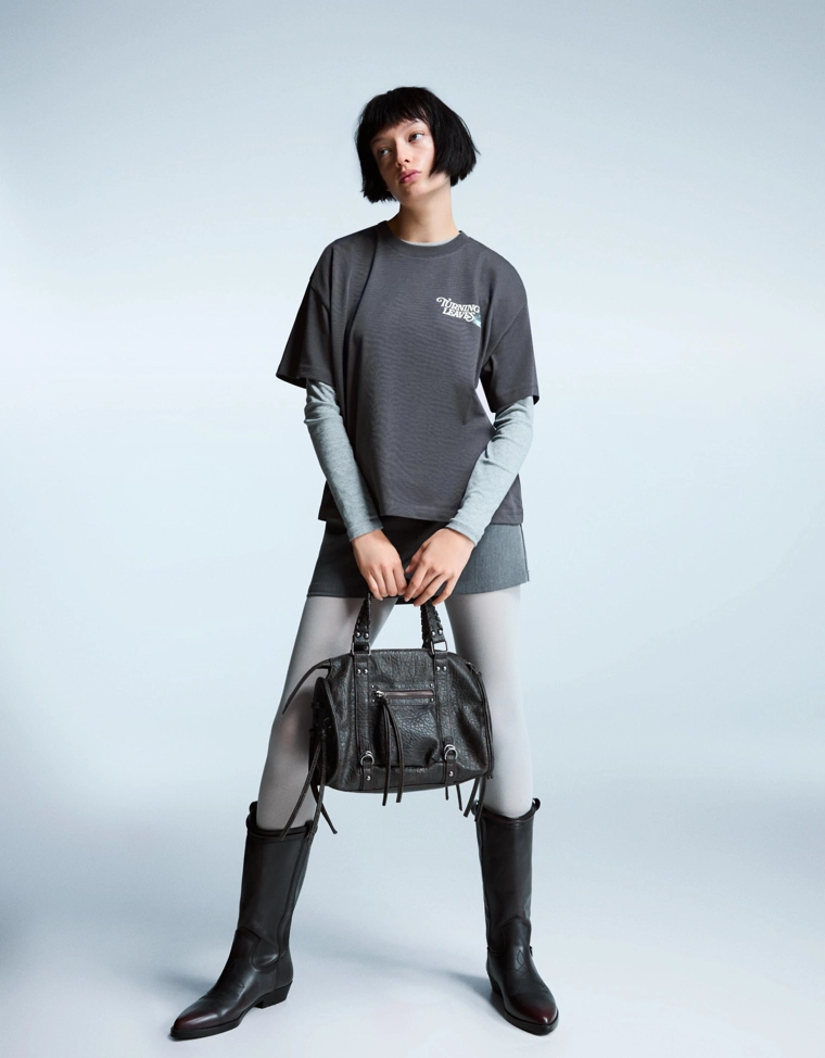 Футболка оверсайз с короткими рукавами и принтом