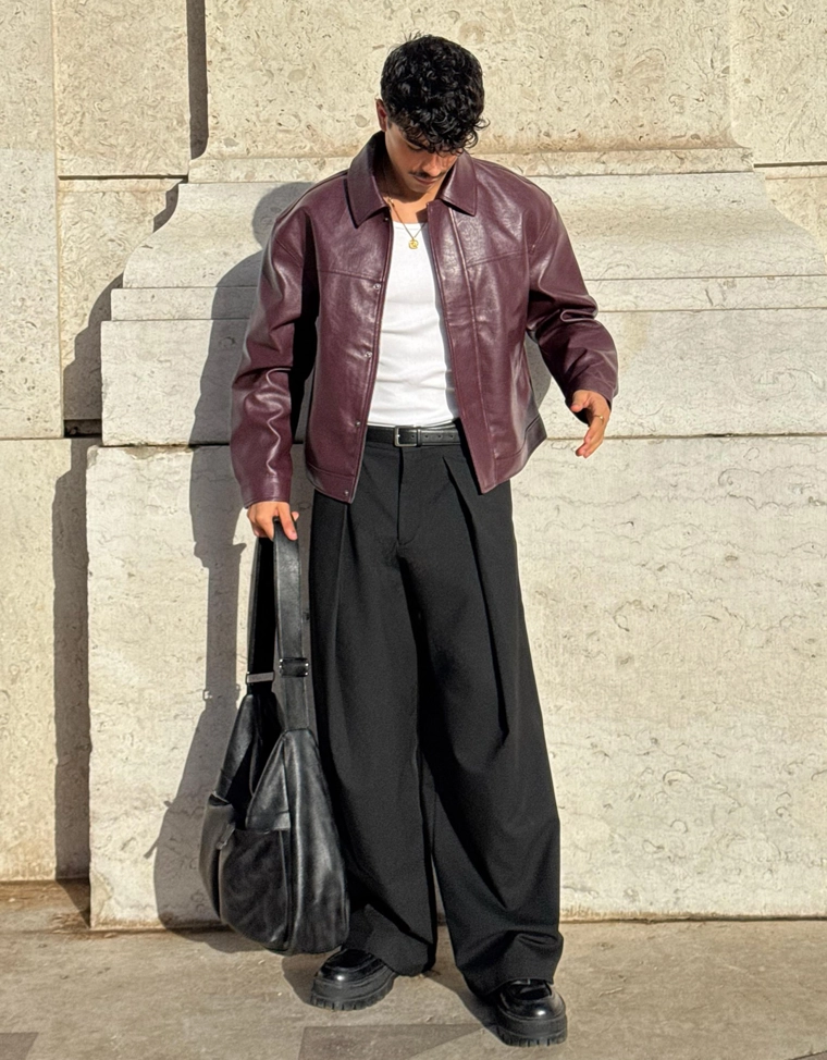 Куртка boxy из искусственной кожи