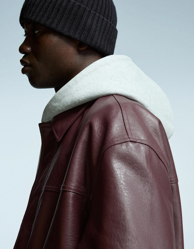 Куртка boxy из искусственной кожи