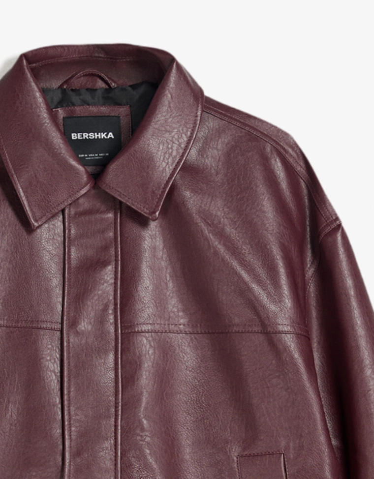 Куртка boxy из искусственной кожи