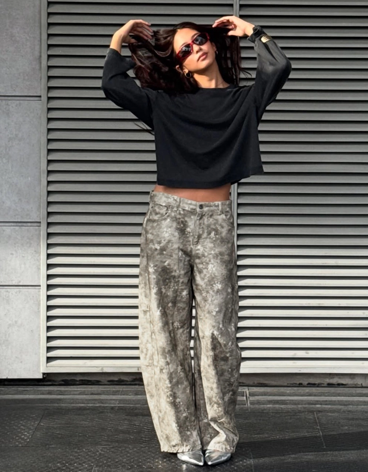 Принтованная футболка с длинным рукавом