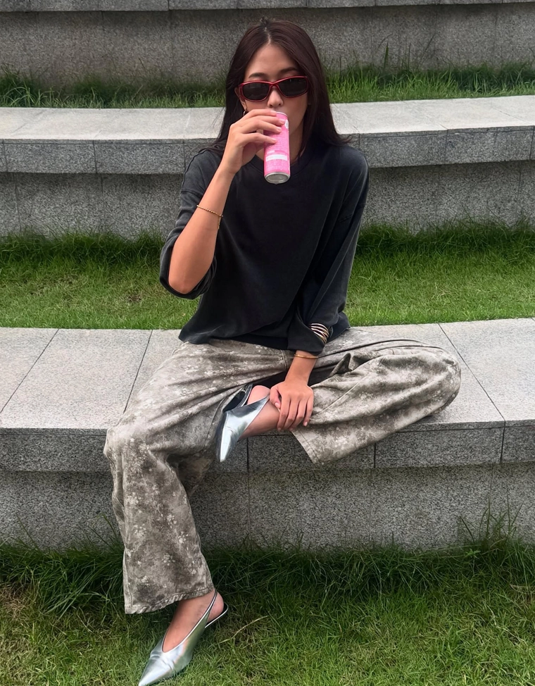 Принтованная футболка с длинным рукавом