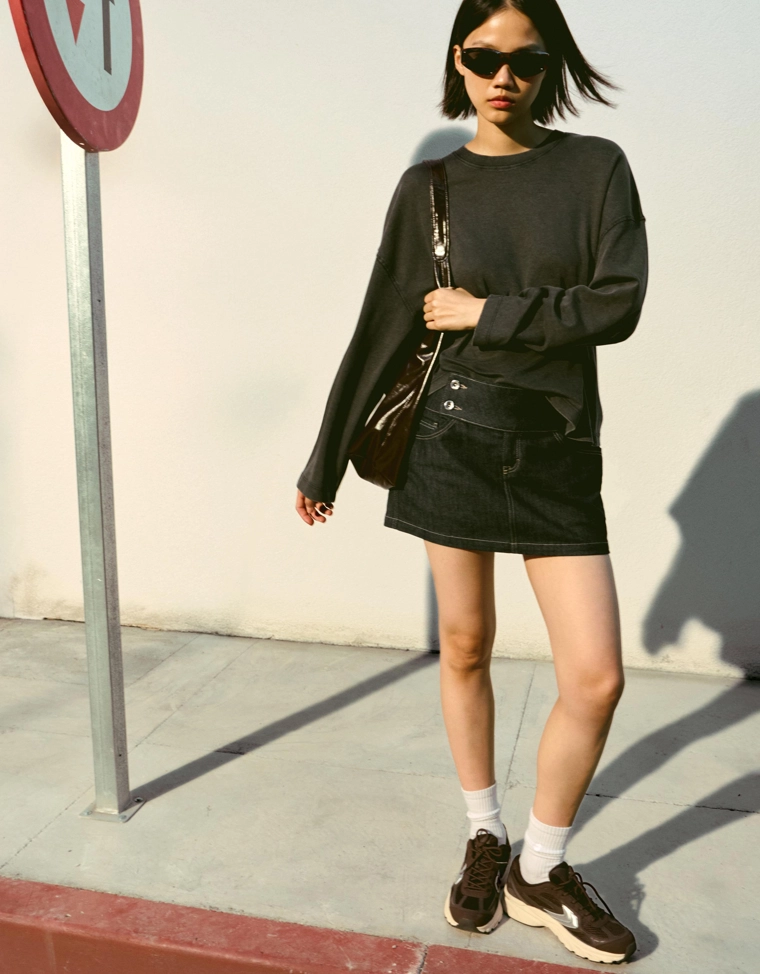 Принтованная футболка с длинным рукавом