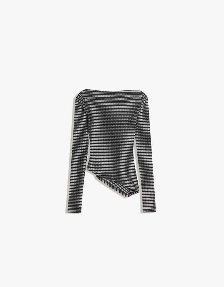 Футболка асимметричного кроя с длинными рукавами