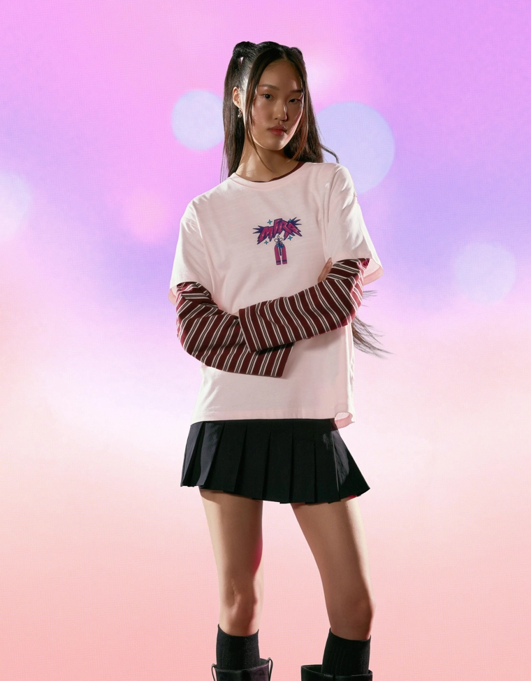 Футболка KPop Demon Hunters Huntr/x с короткими рукавами и принтом