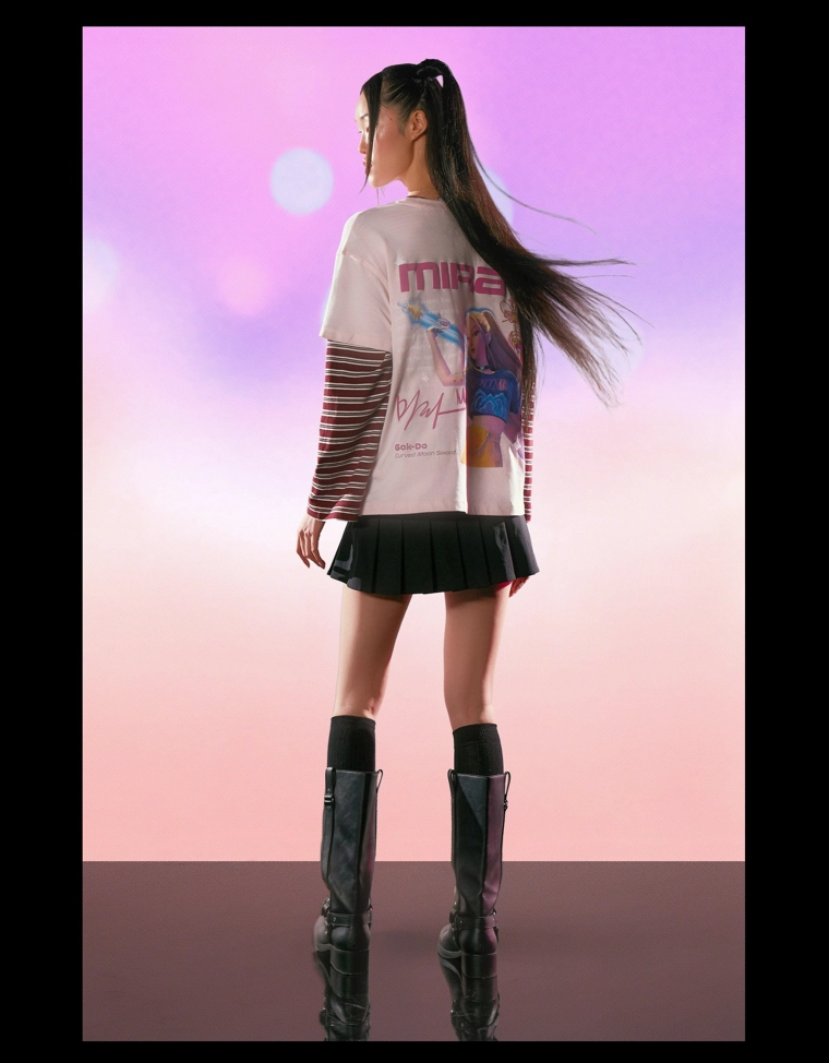 Футболка KPop Demon Hunters Huntr/x с короткими рукавами и принтом