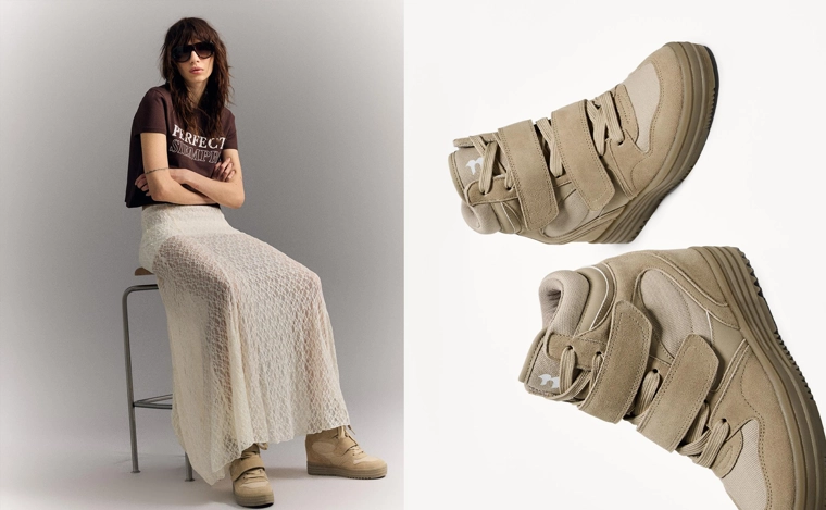 Высокие кроссовки на танкетке