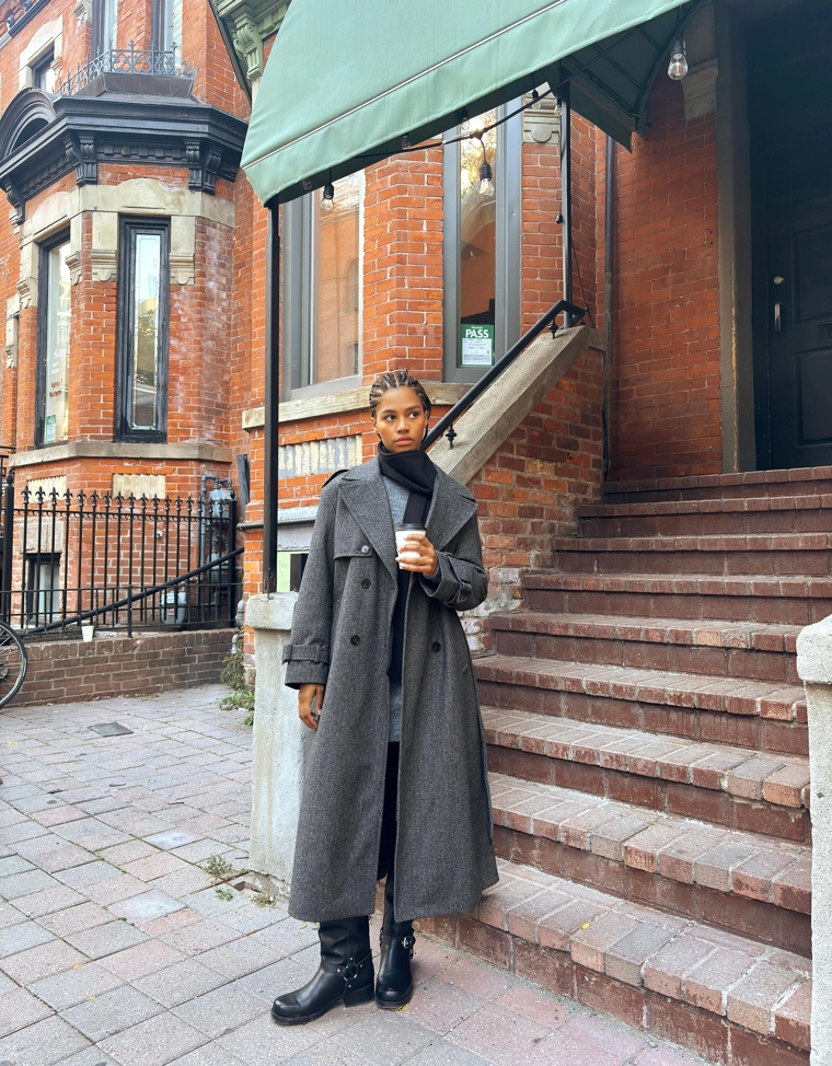 Тренч из шерсти оверсайз