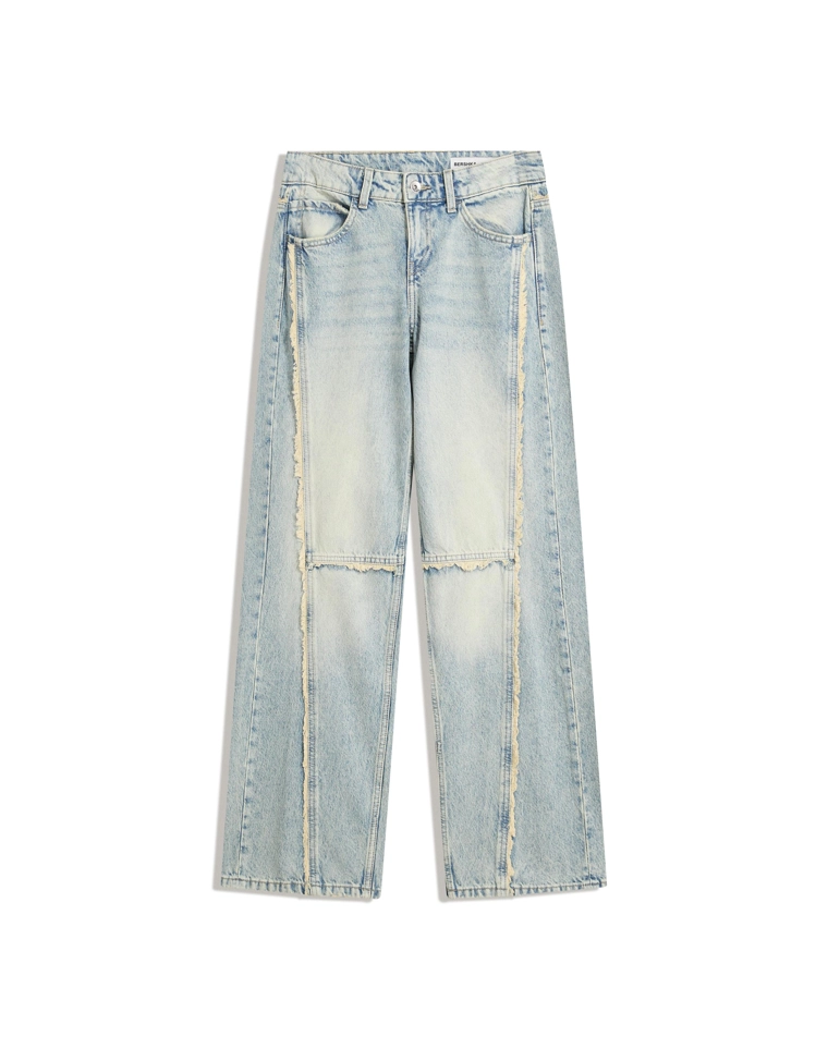 Low waist baggy jeans with fringing