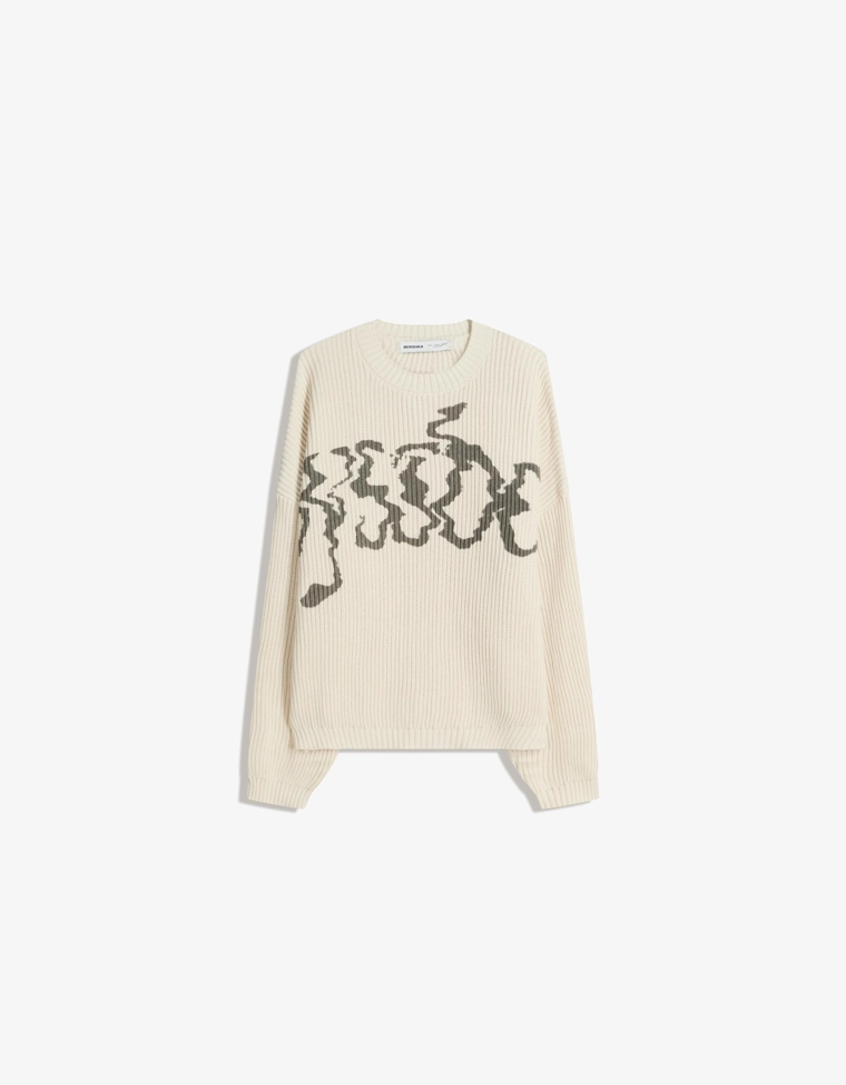 Трикотажный джемпер с принтом