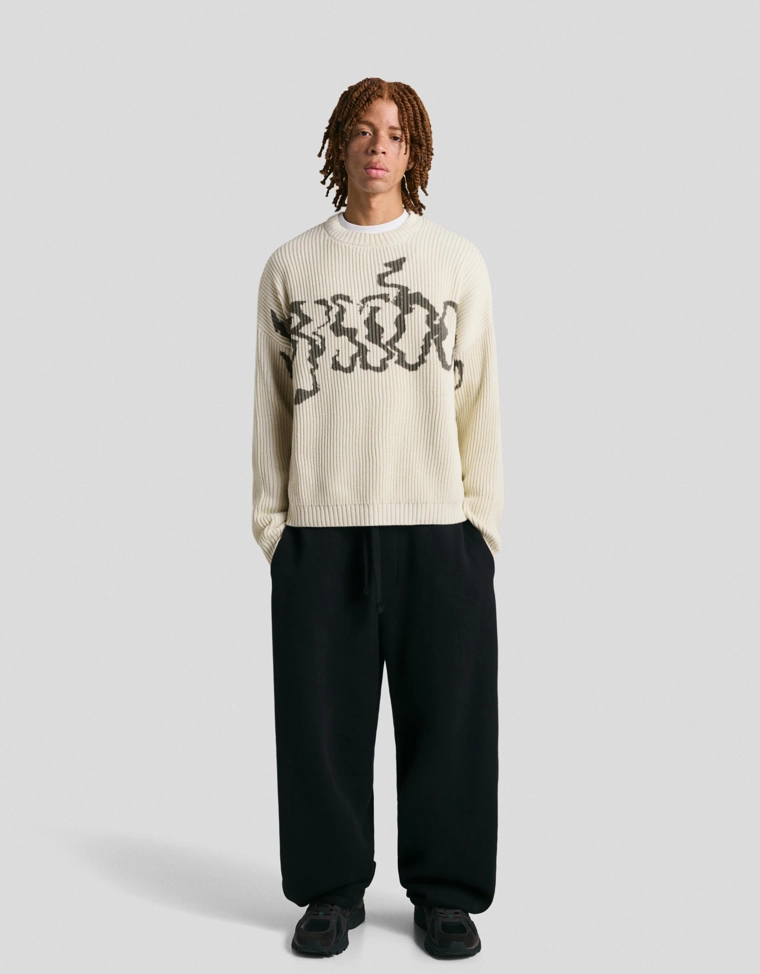 Трикотажный джемпер с принтом