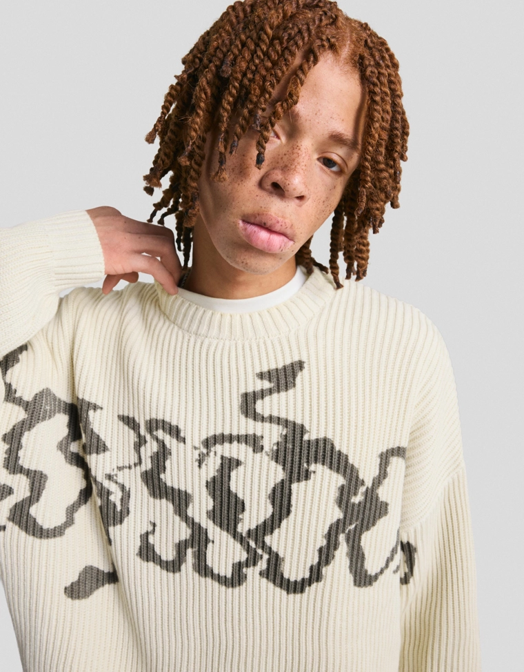 Трикотажный джемпер с принтом