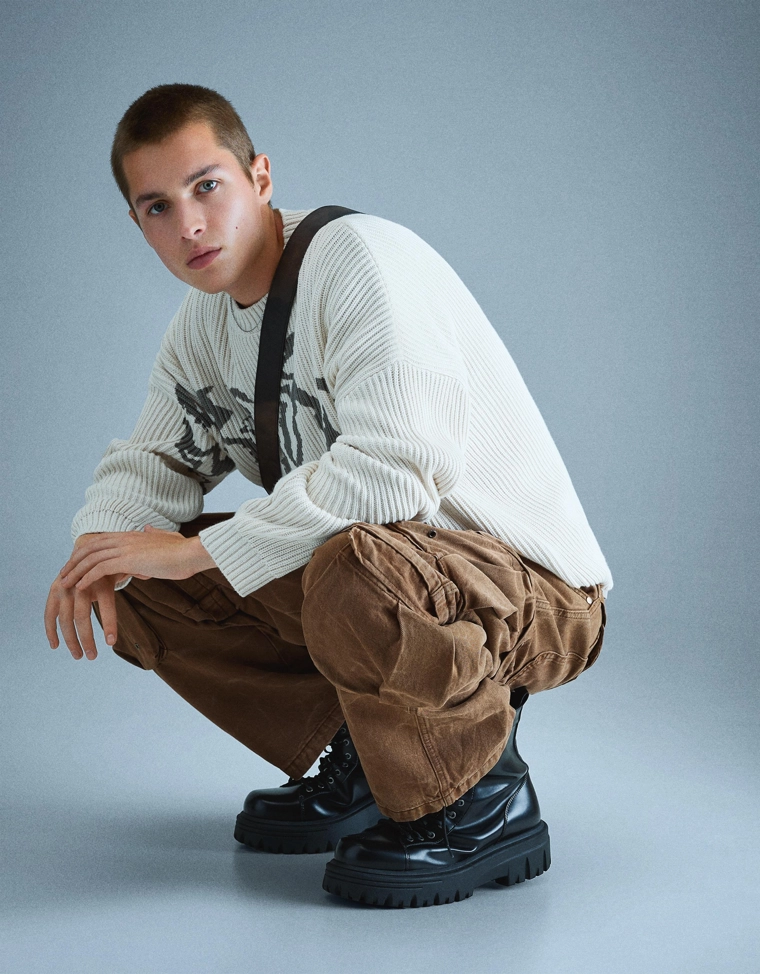 Трикотажный джемпер с принтом