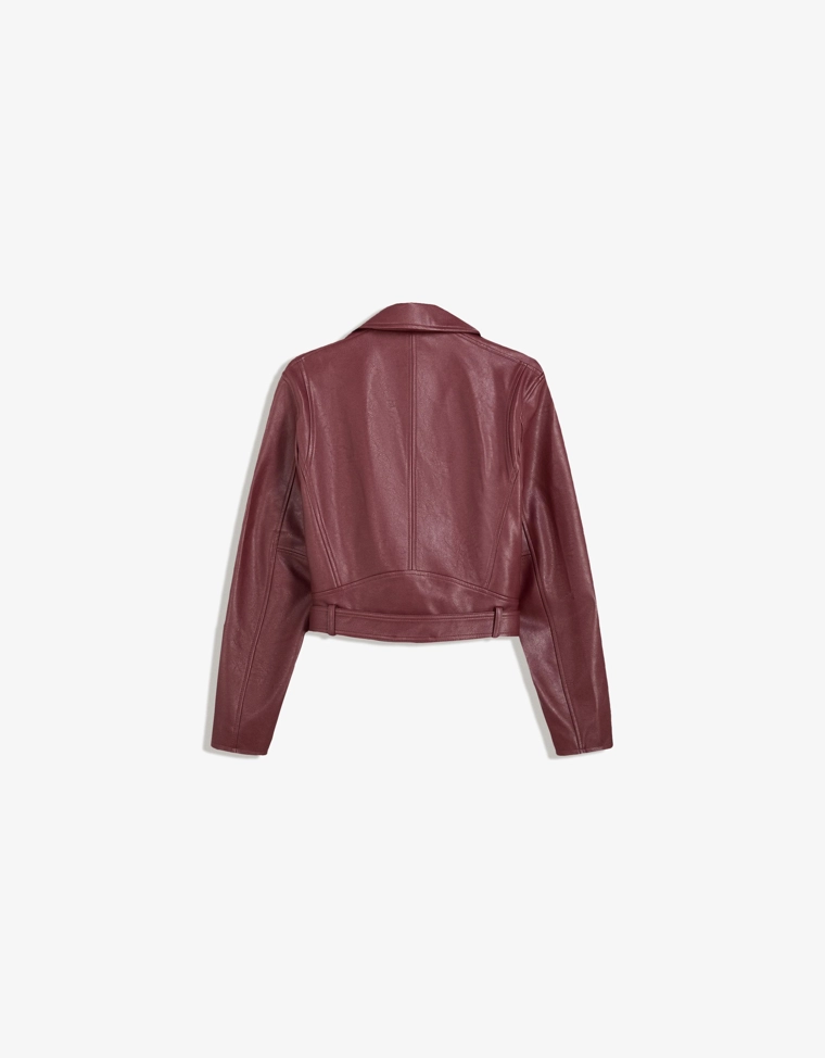 Куртка в байкерском стиле из искусственной кожи