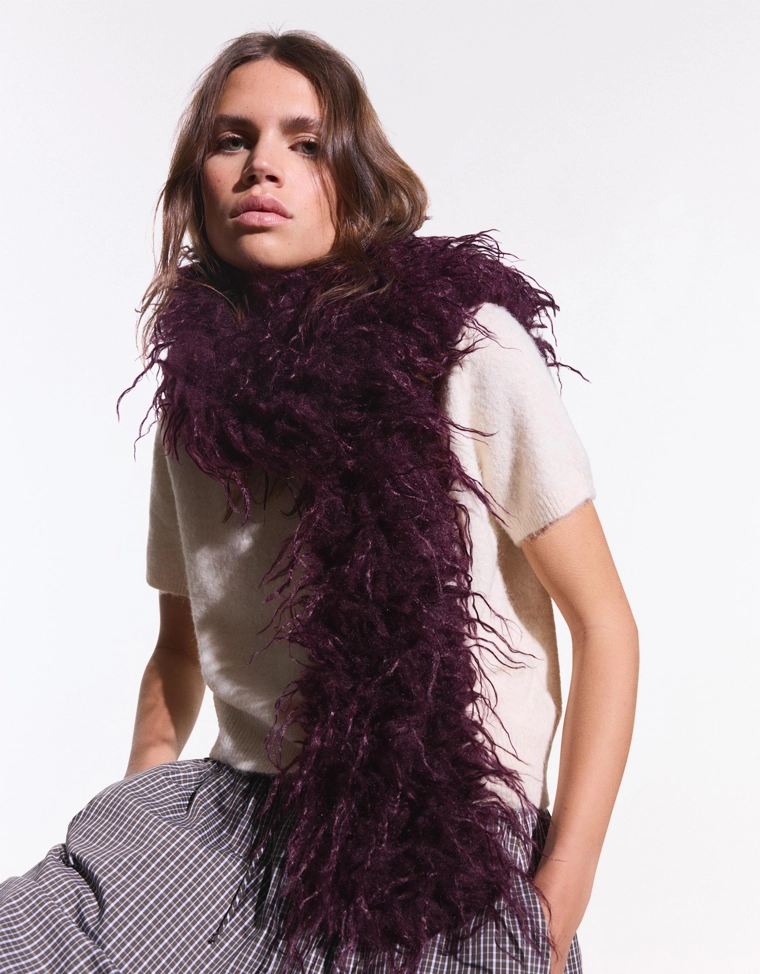 Длинная горжетка из искусственного меха