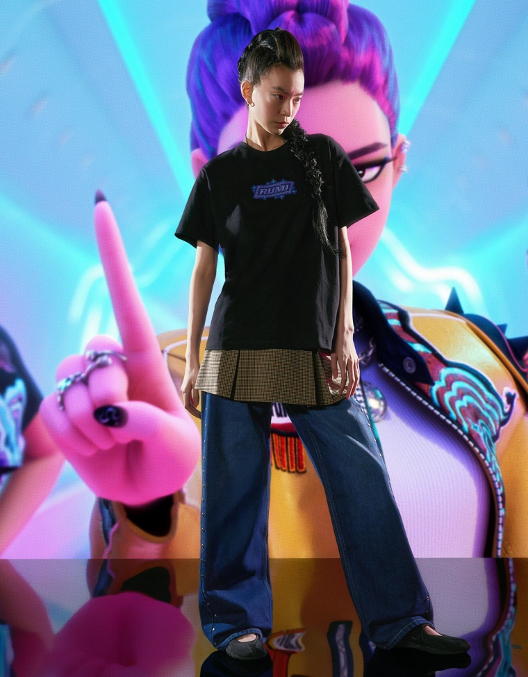 Футболка KPop Demon Hunters Huntr/x с короткими рукавами и принтом