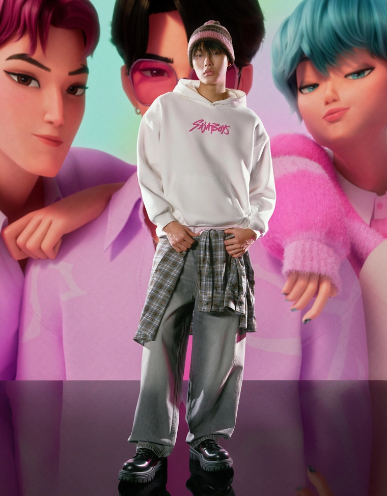 Худи KPop Demon Hunters Huntr/x с принтом и капюшоном