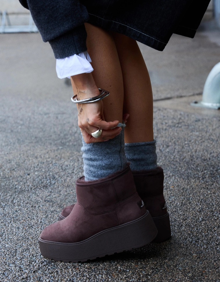 Ботинки на платформе с подкладкой из искусственного меха