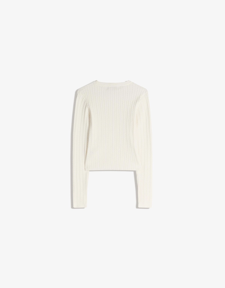 Свитер с узором «Косы» из синели