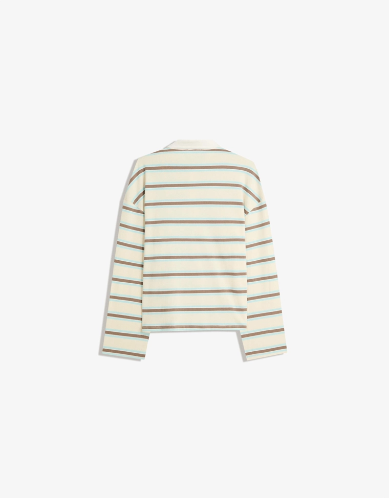 Футболка с длинными рукавами и воротником поло