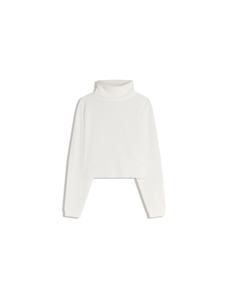 Свитер в рубчик с высоким воротником