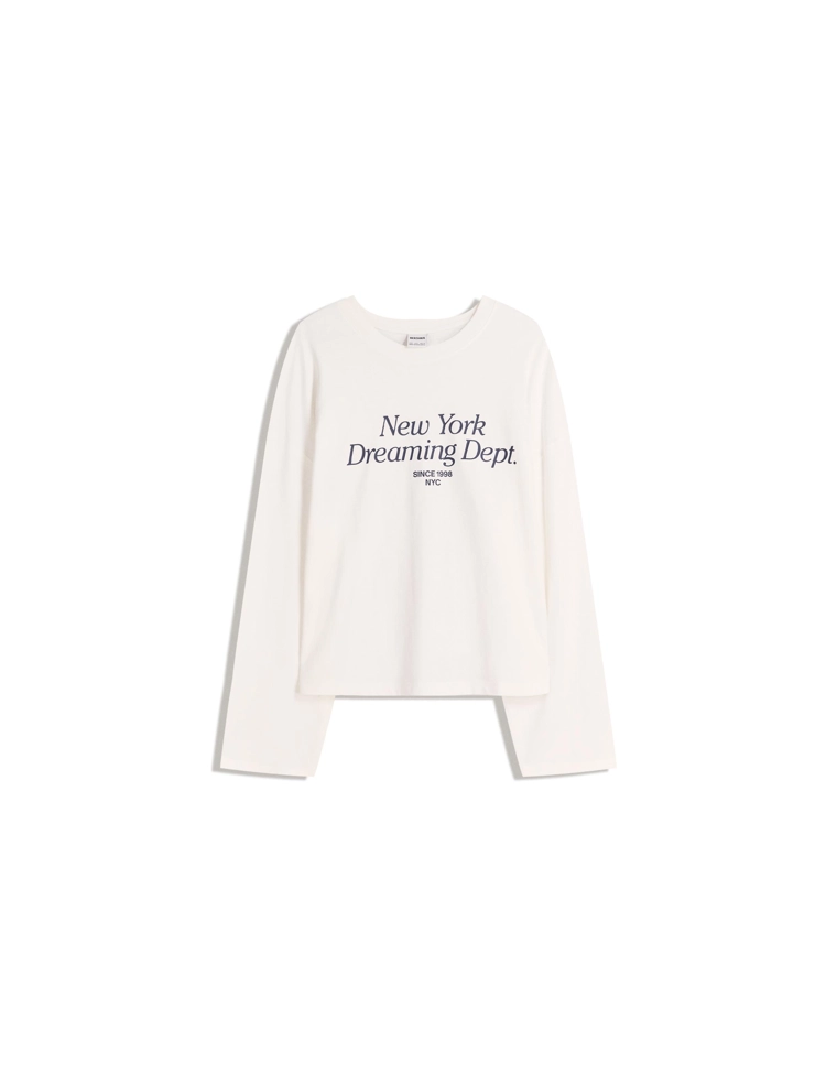 Футболка с длинными рукавами и принтом геометрического кроя