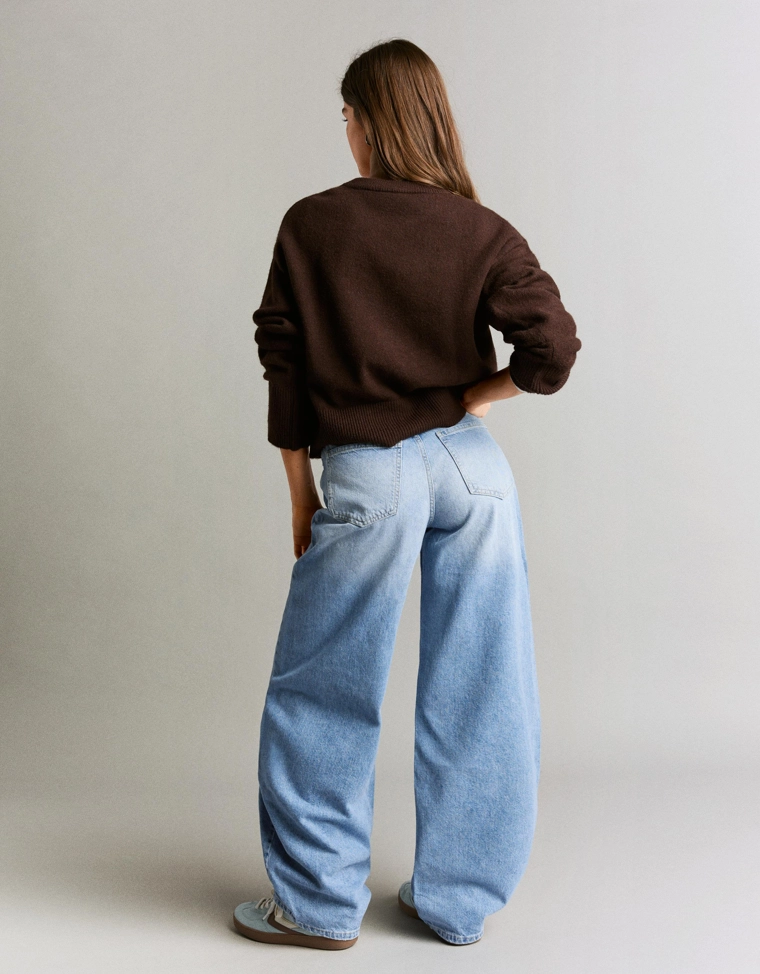 Джинсы barrel с высокой посадкой