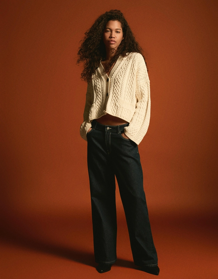 Кардиган в стиле рустик с косами