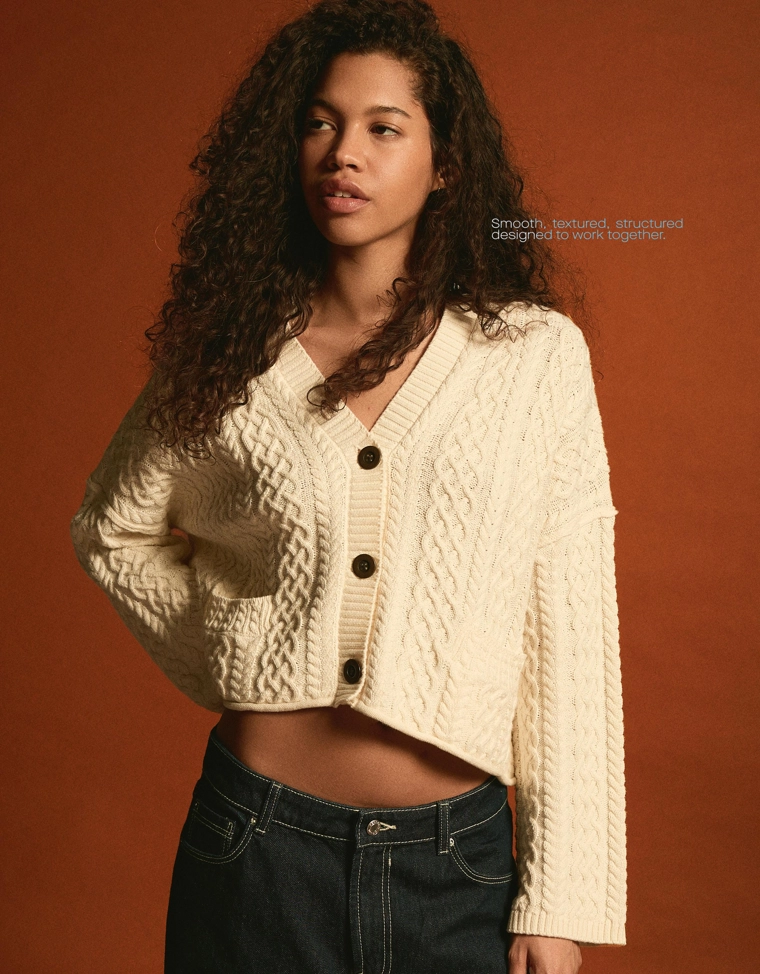 Кардиган в стиле рустик с косами