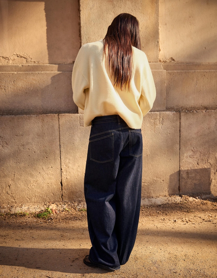 Свитер оверсайз с ребристым низом bershka