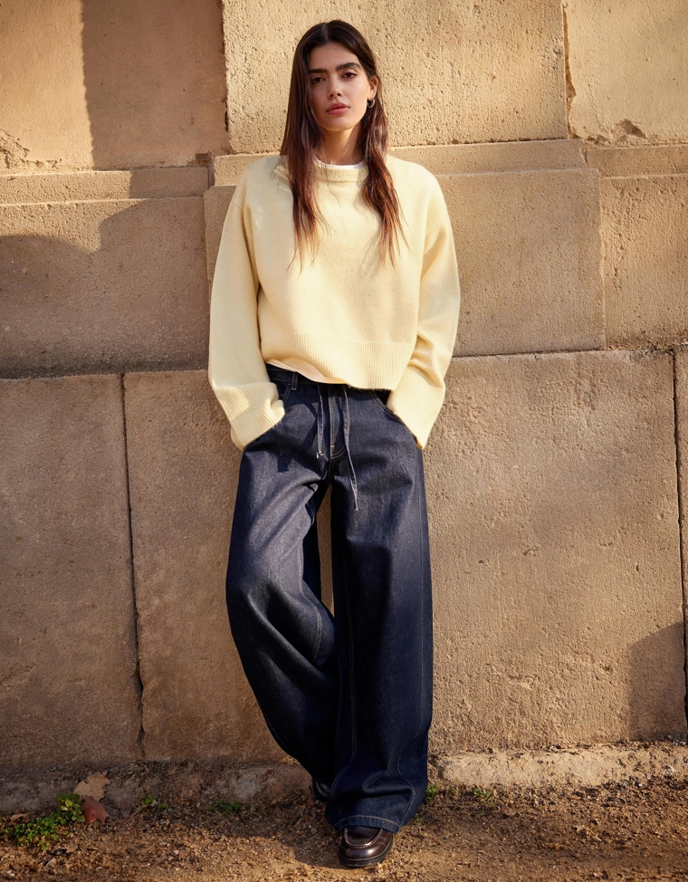 Свитер оверсайз с ребристым низом bershka