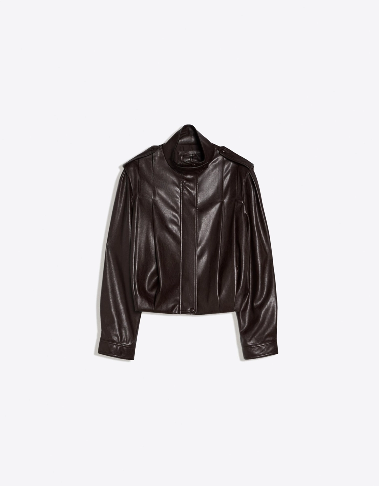 Куртка с эффектом плиссированной кожи bershka