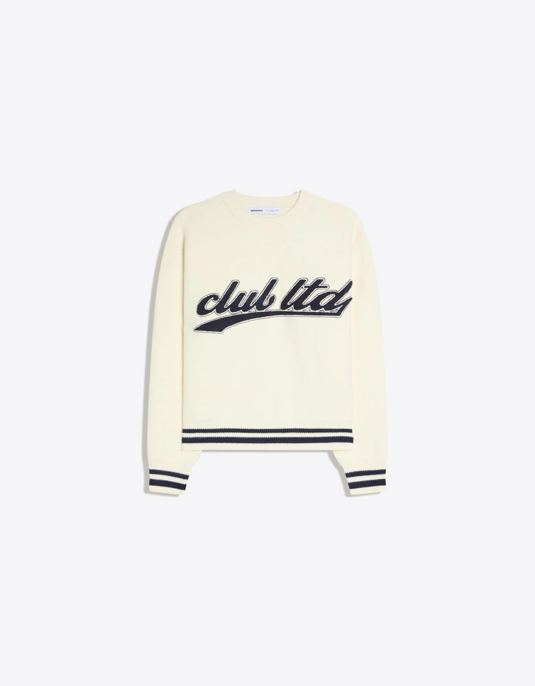 Свитер с принтом и эффектом махровой ткани