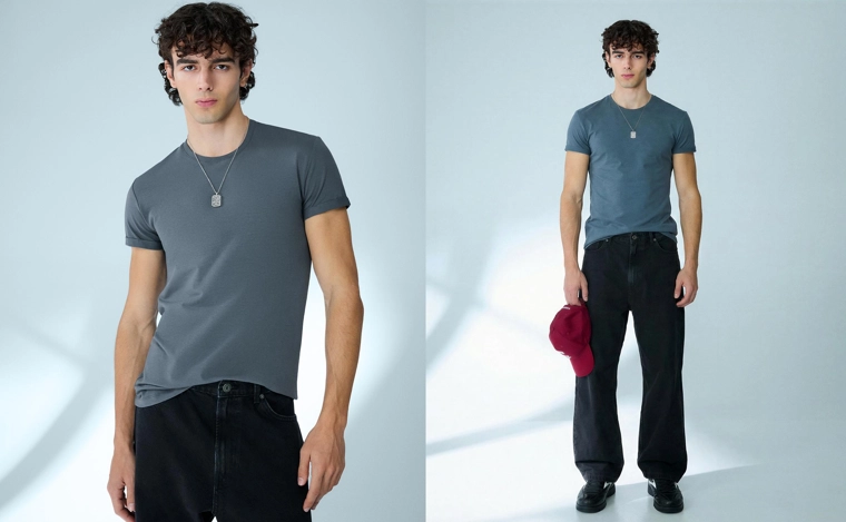 Футболка с отворотами на коротких рукавах