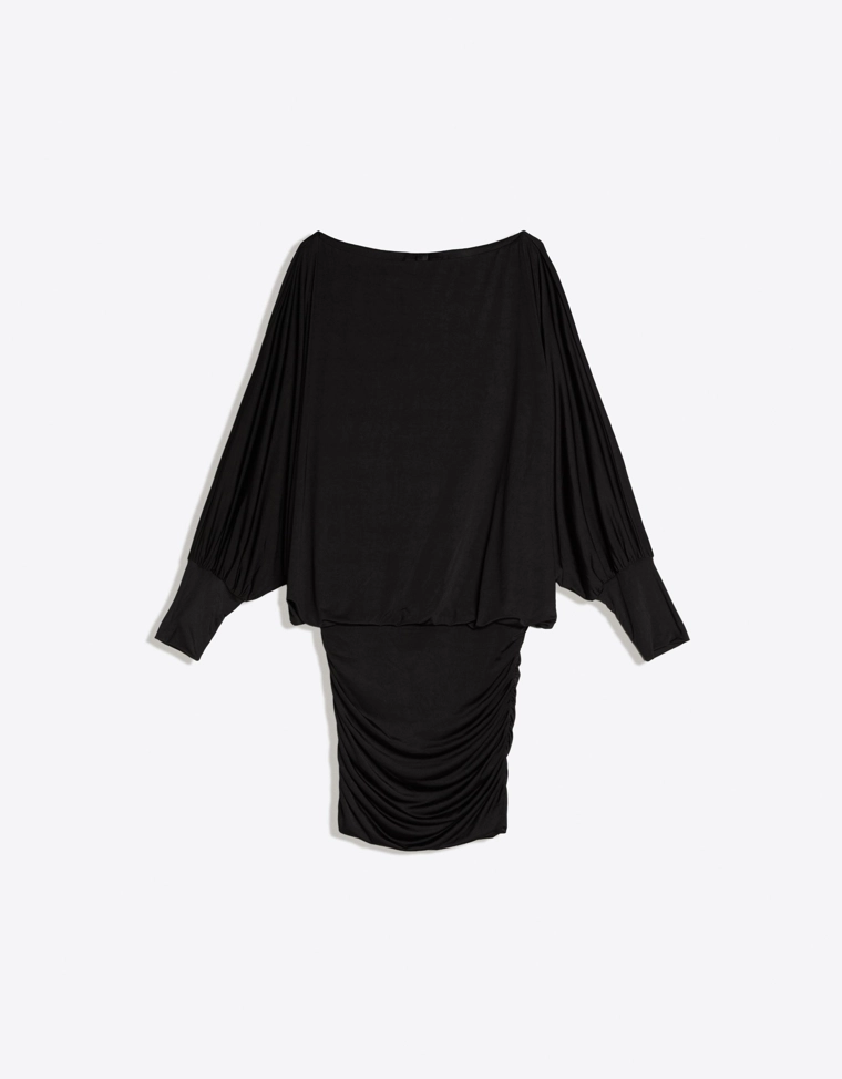 Мини-платье с асимметричным воротом