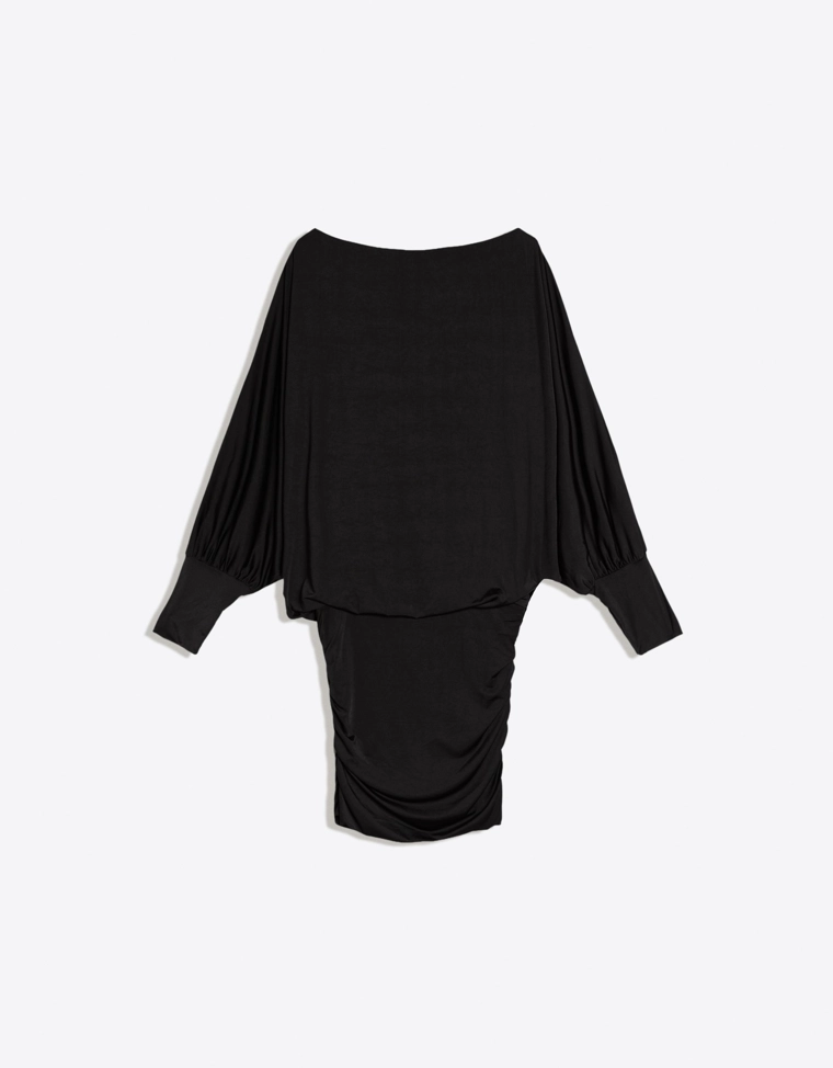 Мини-платье с асимметричным воротом