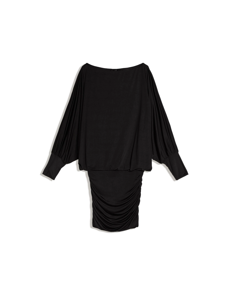 Мини-платье с асимметричным воротом